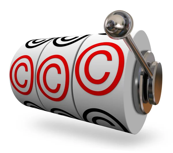 Copyrightsymbolen spelmaskin ord tre c bokstäver — Stockfoto