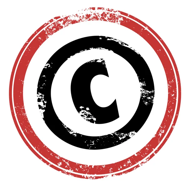 Bescherming van auteursrecht rode stempel symbool c intellectuele eigendom — Stockfoto