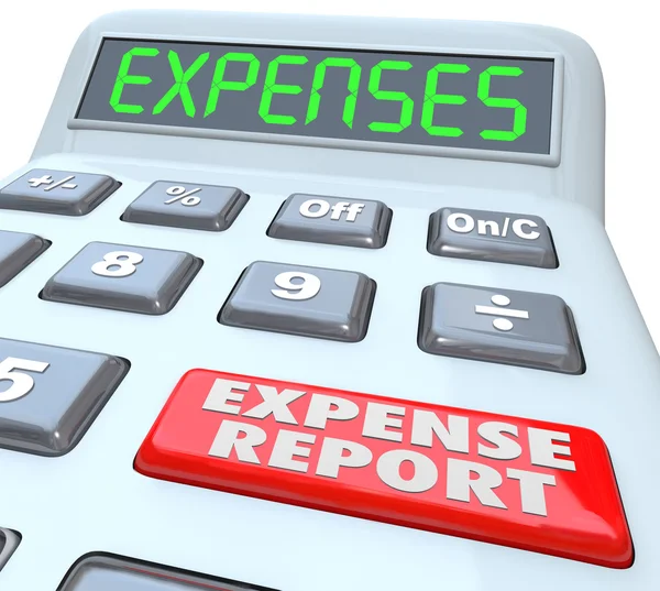 Expense Report Calcualtor Adding Receipts Business Costs — Stock Photo, Image