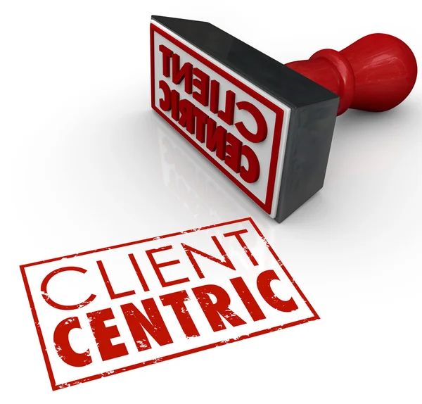 Client centric woorden gestempeld gecertificeerde klant — Stockfoto