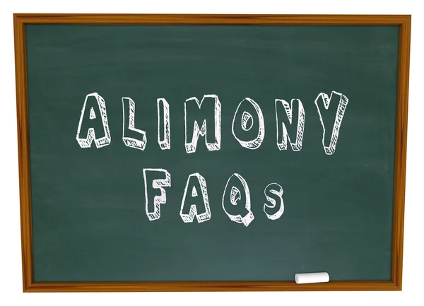 Alimony FAQs Frequently Asked Legal Questions Chalkboard — Stock Photo, Image
