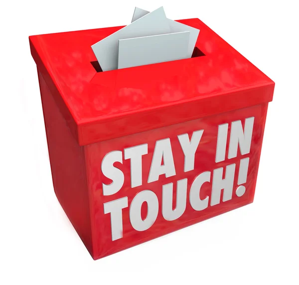 Stay in Touch Box Lettres Messages Remarques Communication — Photo