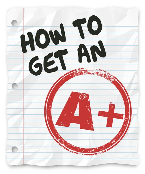 How to Get An A Plus Grade Score School Paper Report — Stock Photo, Image
