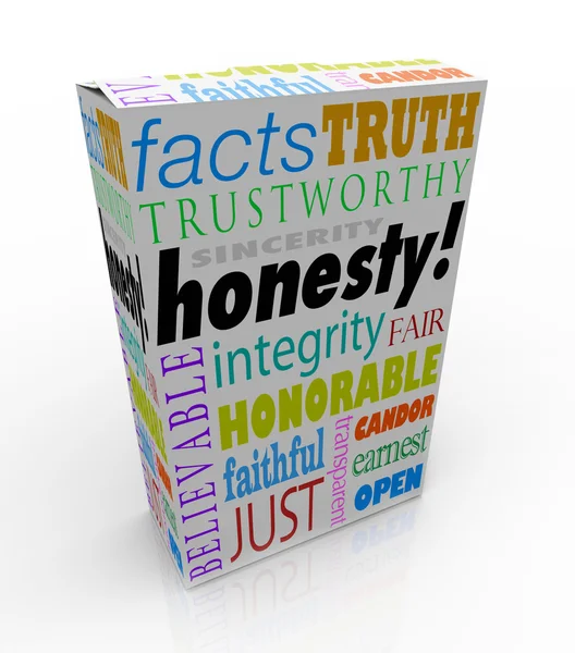 Honesty Sincerity Trustworthy Virtues Reputation Product Box — Stock Photo, Image