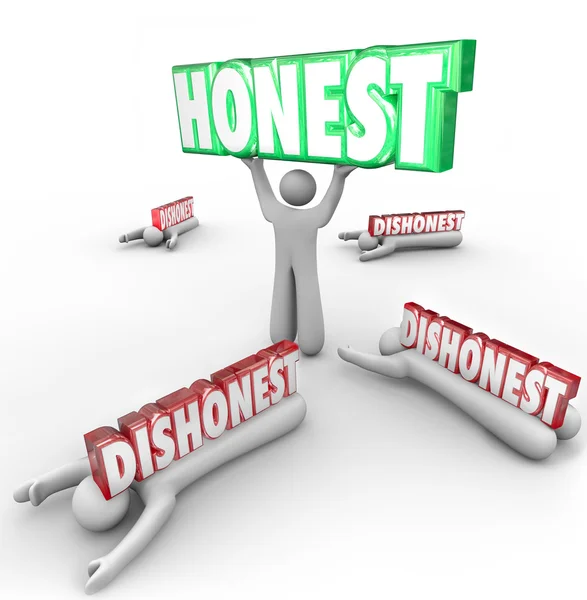 Pessoa honesta vence Vs desonesto — Fotografia de Stock