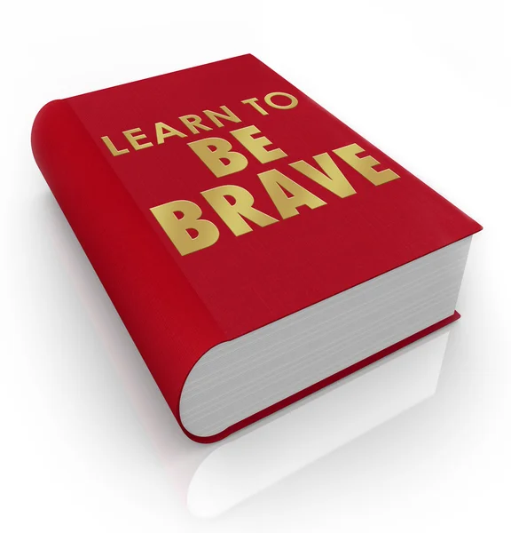Aprenda a ser corajoso título de capa de livro de auto-ajuda — Fotografia de Stock
