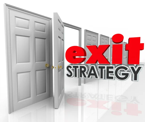 Exit Strategy Open Door Leave Escape Plan — Stock Photo, Image