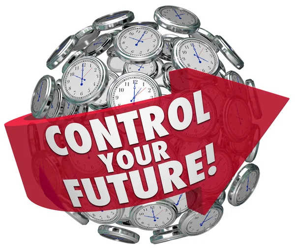 Controlla le tue parole future Orologi Ticking Forward Progress — Foto Stock