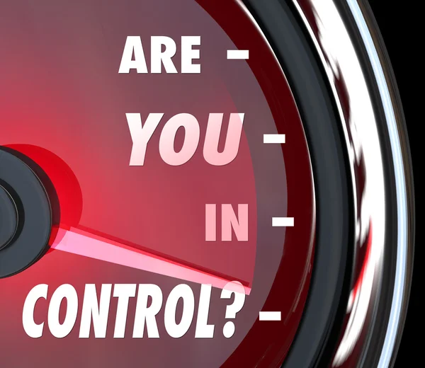 Are You In Control Words Speedometer Leader Organization — Stock Photo, Image