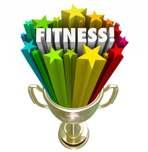 Fitness Award Trophy Winner Top Score Evaluation Prize — Stock Photo, Image