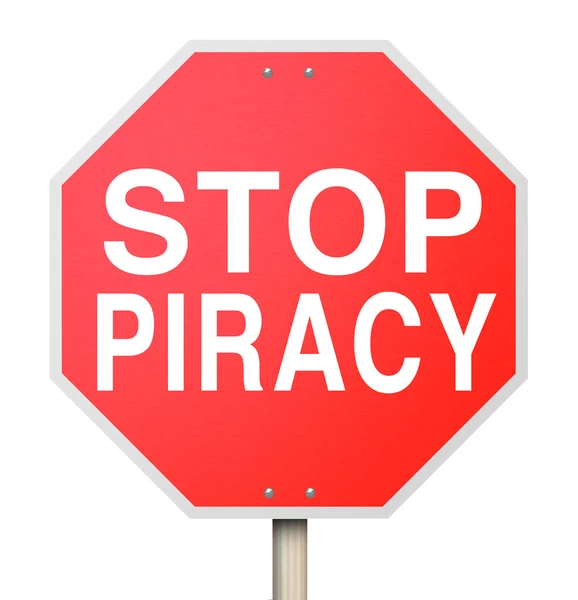 Stop Piracy Illegal File Sharing Internet Torrent Websites — Stock Photo, Image