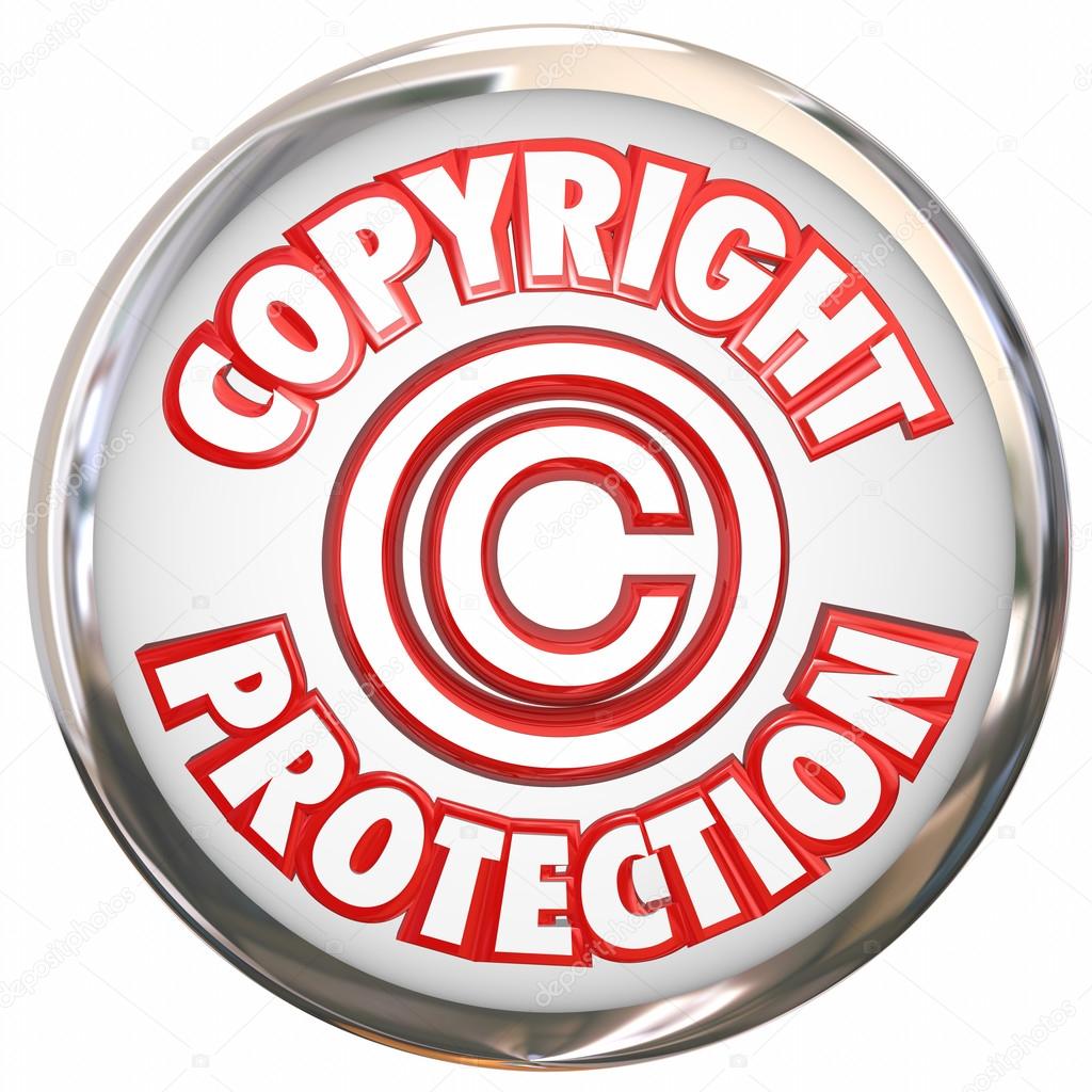 Copyright Protection 3d Words Symbol Icon Intellectual Property