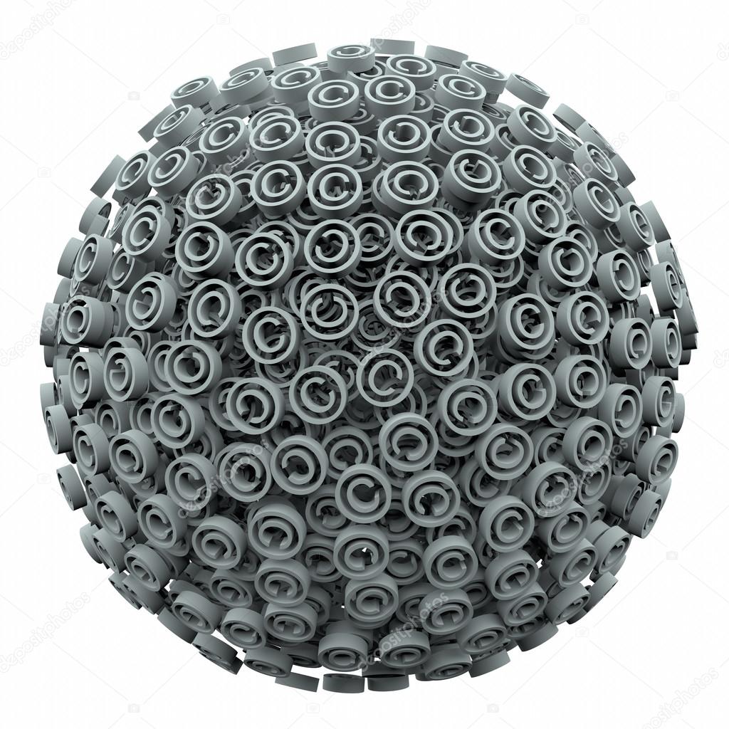 Copyright 3d Symbol Sphere Ball Intellectual Legal Protection