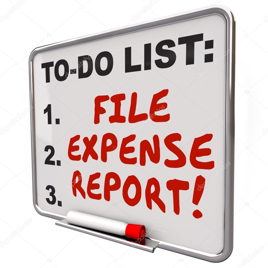 File Expense Report Words To Do List Reminder Board