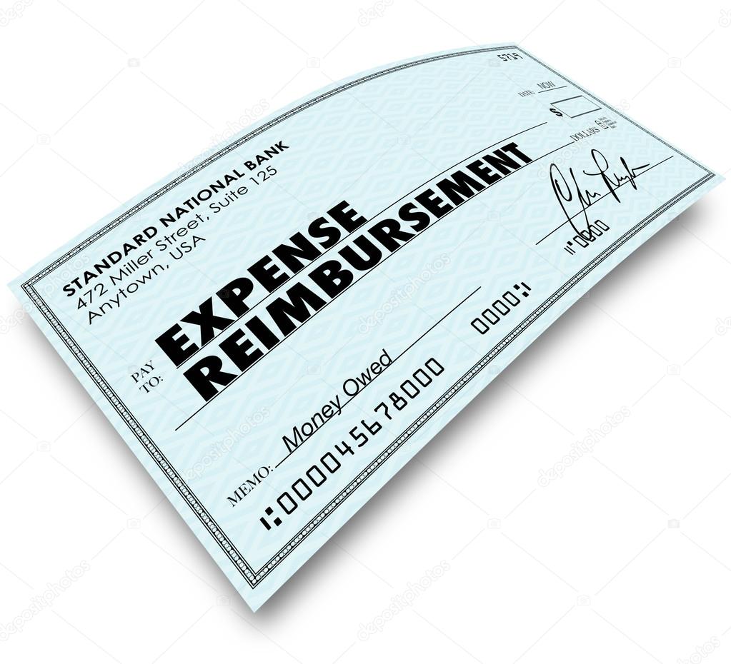 Expense Report Words on Check Reimbursement Payment