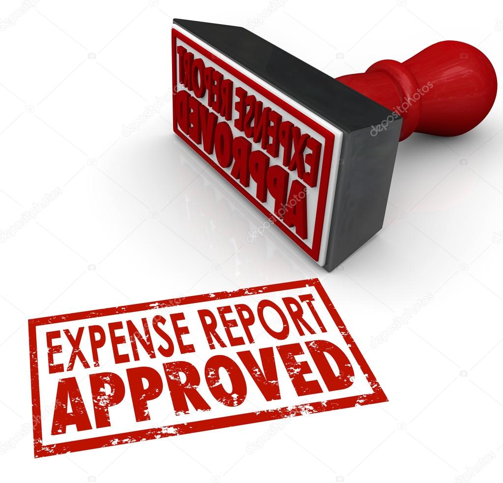 Expense Report Approved Stamp Submit Enter Costs Reimbursement — Stock