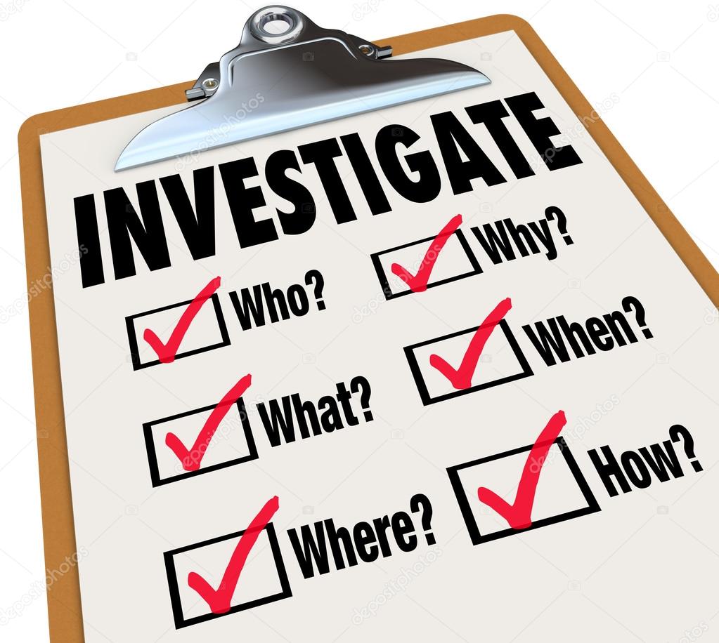 Investigate Basic Facts Questions Check List Investigation