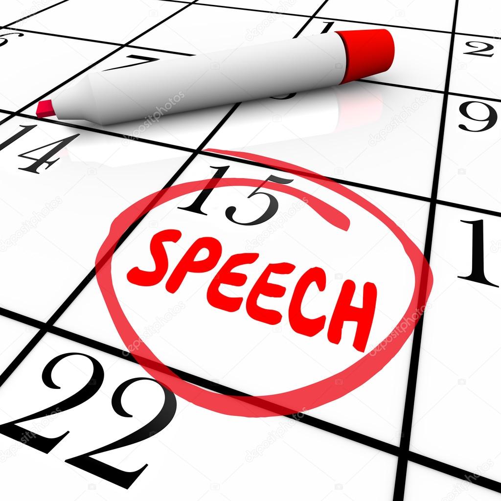 Speech Date Circled Calendar Important Speaking Engagement Remin