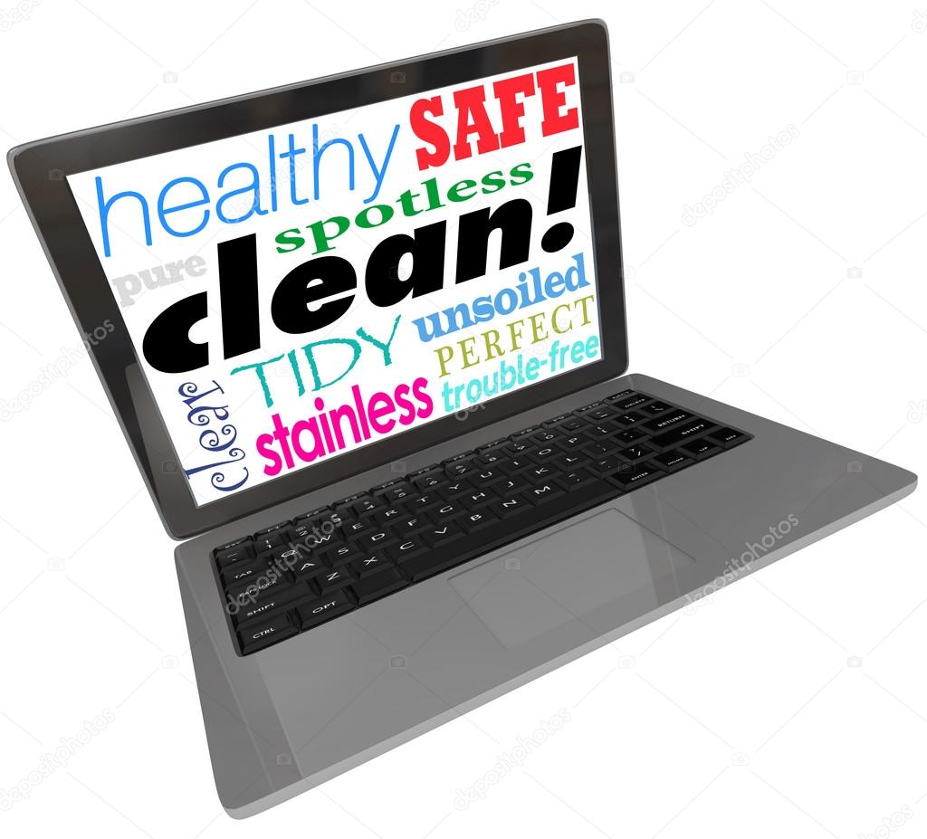Clean Words Computer Laptop Screen Safe Website Virus Free