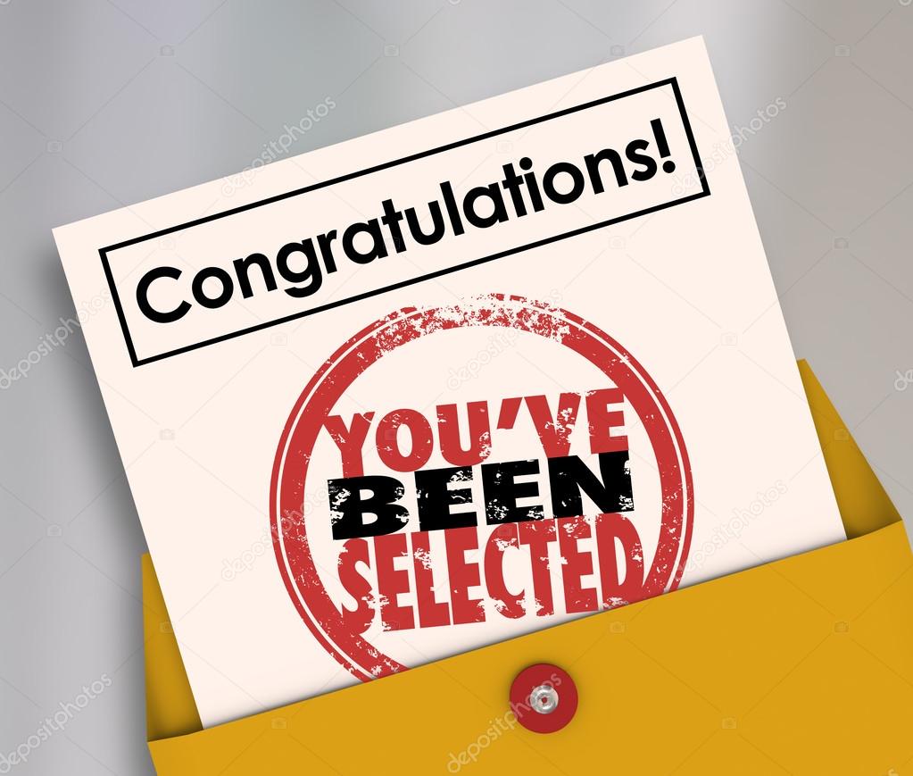 Congratulations You've Been Selected Stamp