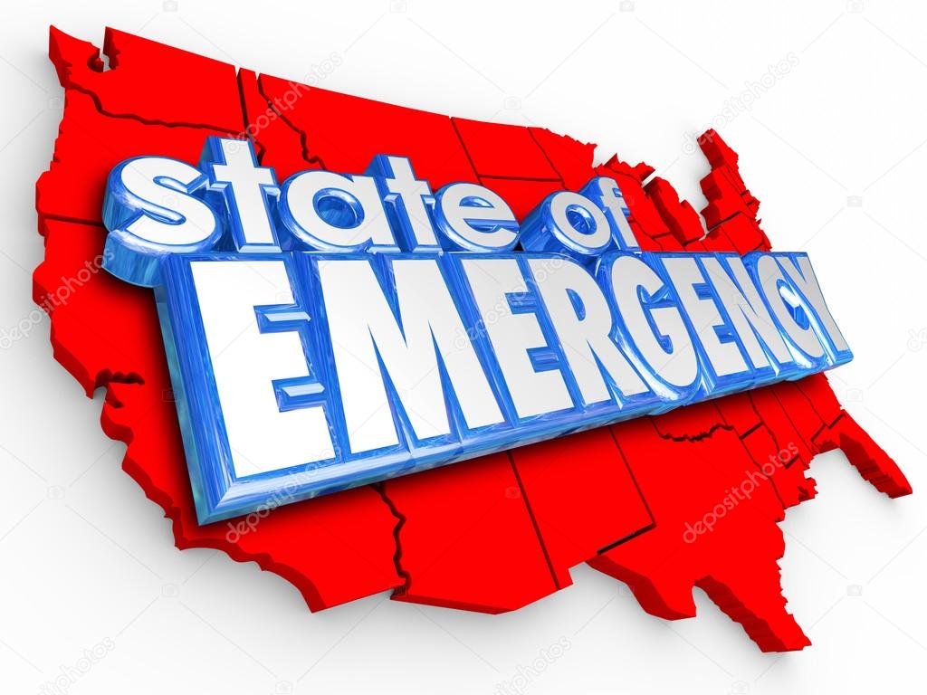 State of Emergency 3d Words United States America National Crisi