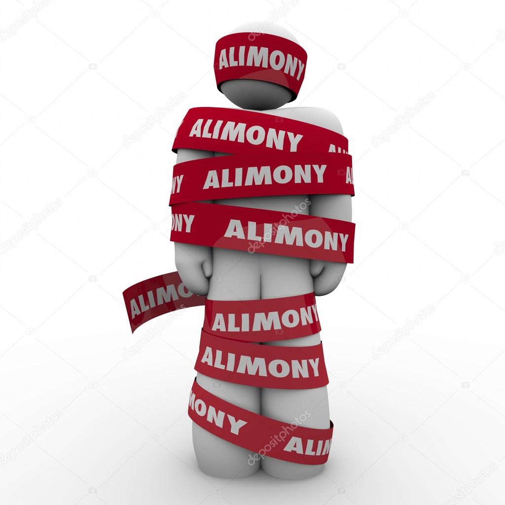 Alimony Man Wrapped in Red Tape