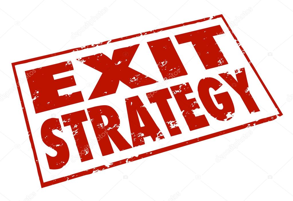 Exit Strategy Words Stamp Escape Way Out Plan