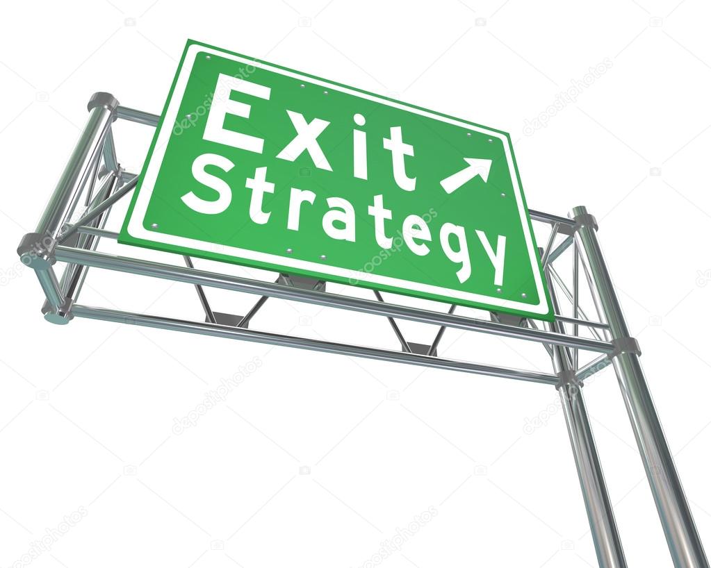 Exit Strategy Direction Green Freeway Road Sign Way Out Plan