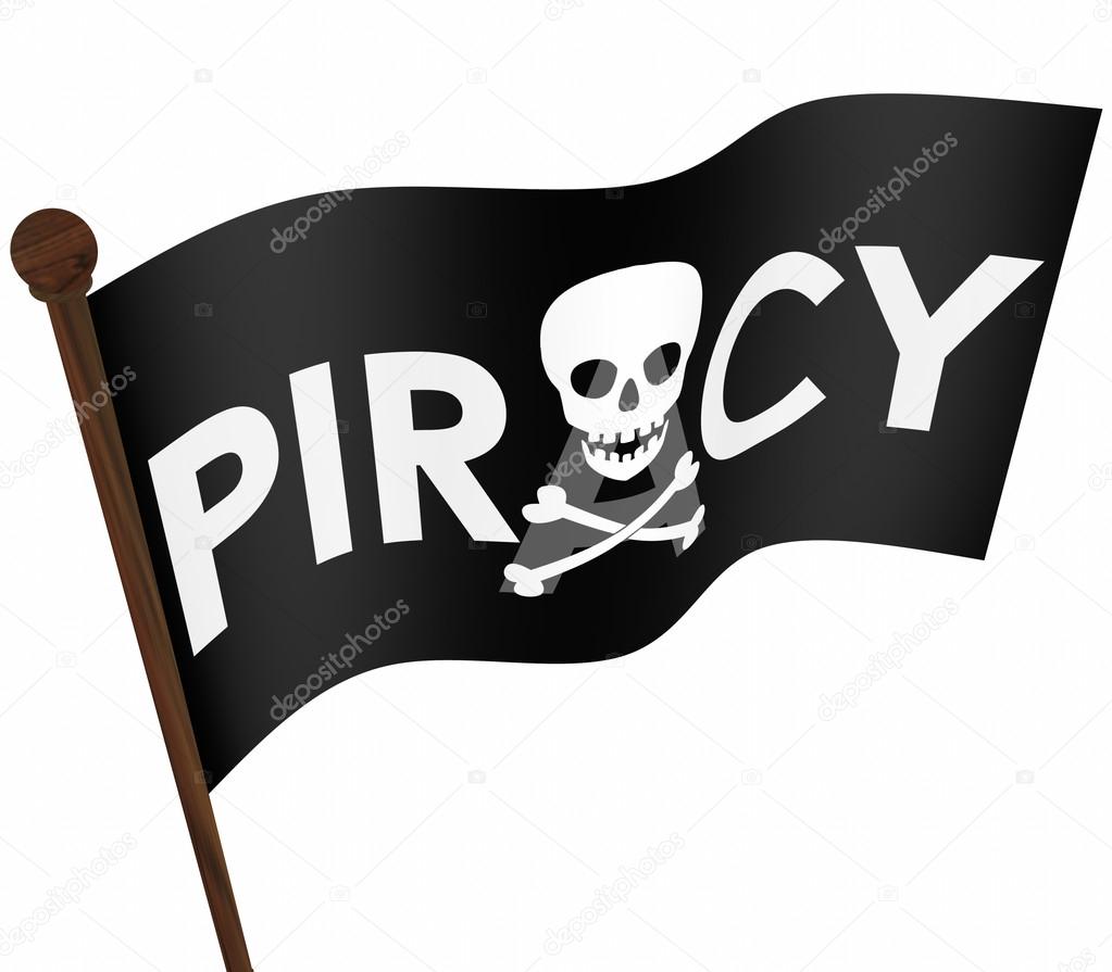 Piracy Flag Illegal Downloading Files Internet Sharing Sites