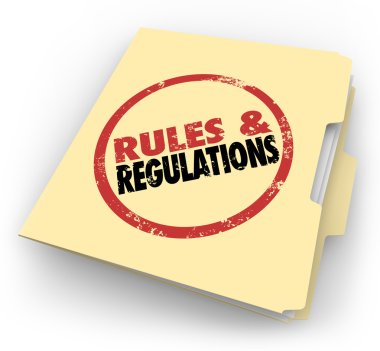 Rules Regulations Manila Folder Stamped Documents Files clipart