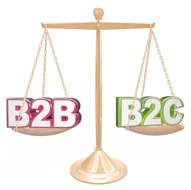 B2B vs b2c iş veya conumers harflerine ölçekte satış