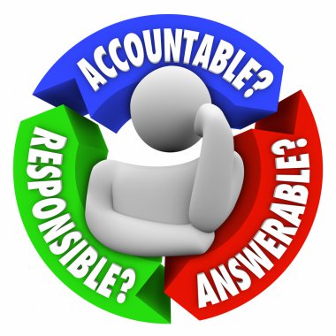 Accountable, Responsible and Answerable words clipart