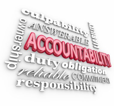 Accountability 3d word background clipart