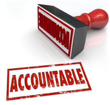 Accountable Stamp in red ink clipart