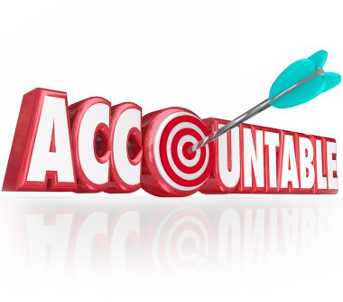 Accountable word in red 3d letters clipart