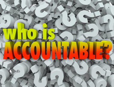 Who is Accountable Responsible Words Question Marks clipart