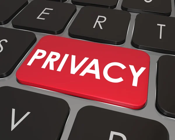 Prywatność komputera klawiatura klawisz przycisk ochrony danych osobowych safet — Zdjęcie stockowe