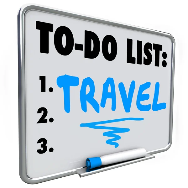 Travel To Do List Sueño Vacaciones Deseo Prioridades Palabra — Foto de Stock