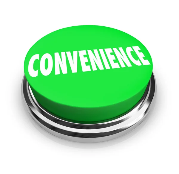 Convenience Word Green Round Buton Fast Easy Service — Stock Photo, Image