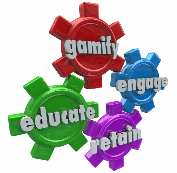 Gamify Заохочувати Освіту Отримати клієнтів Студенти з іграми — стокове фото