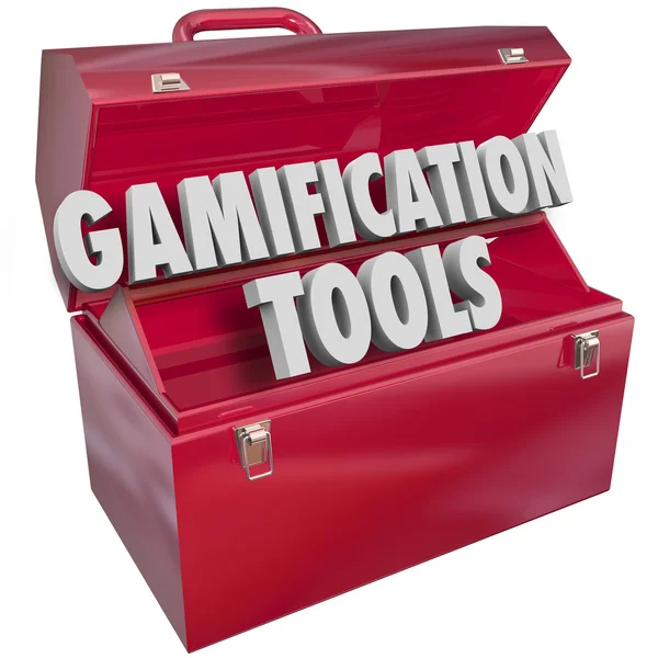 Gamification Tools 3D Wörter Toolbox Tools Ressourcen — Stockfoto