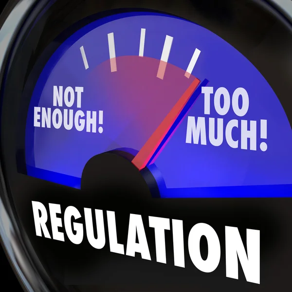 Too Much or Not Enough Regulation Gauge Measuring Rules Level — Stock Photo, Image