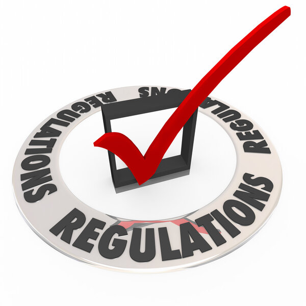 Regulations Word Check Mark Box Rules Followed Completed