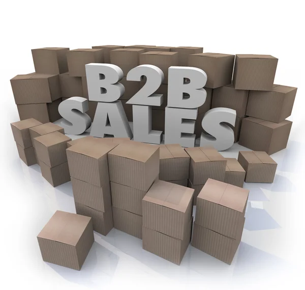 B2B Продажи картонные коробки бизнес-заказы — стоковое фото