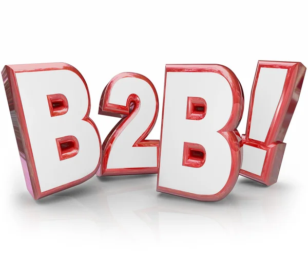 B2B czerwone 3d litery skrót akronim biznes sprzedaży — Zdjęcie stockowe