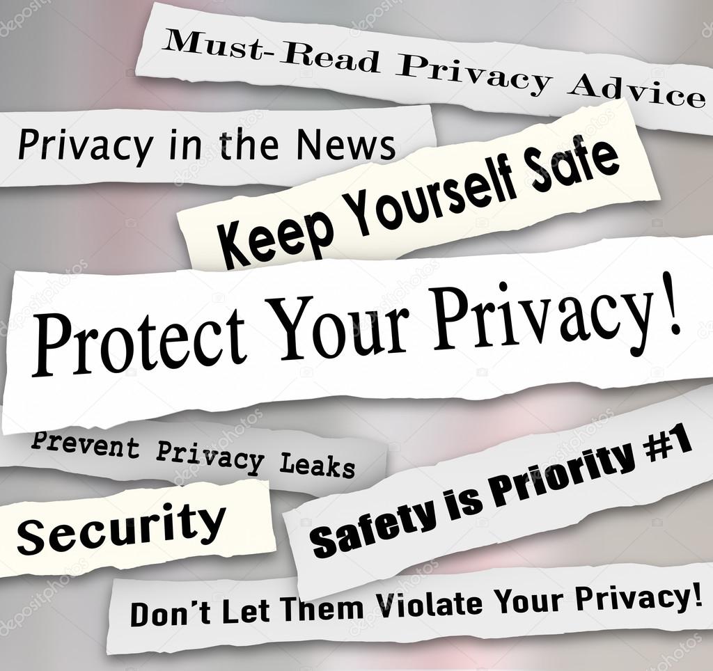 Protect Your Privacy Newspaper Headlines Important Iinformation