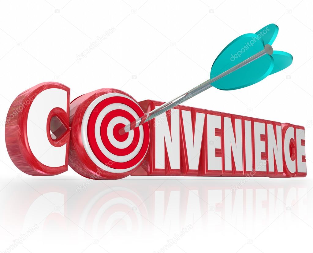 Convenience Word Red 3d Letters Arrow Target Bulls-Eye