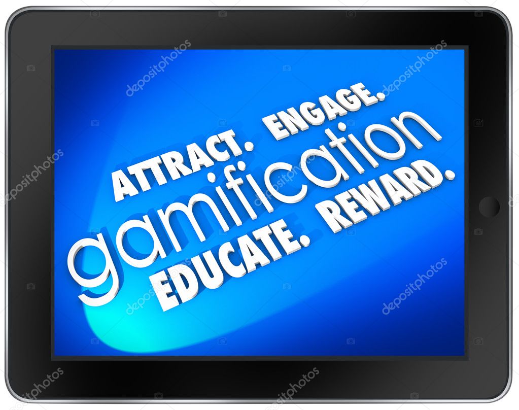 Gamified Experience Words Tablet Computer Screen Online Gaming