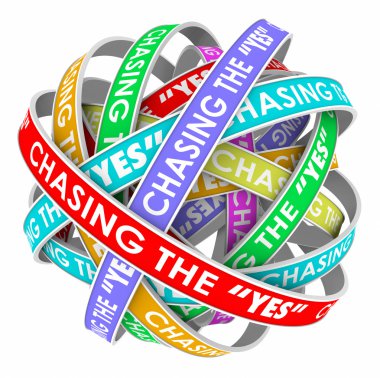 Chasing the Yes Endless Cycle Working for Acceptance Approval clipart