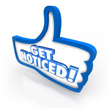 Get Noticed Thumbs Up Awareness Marketing Attention clipart